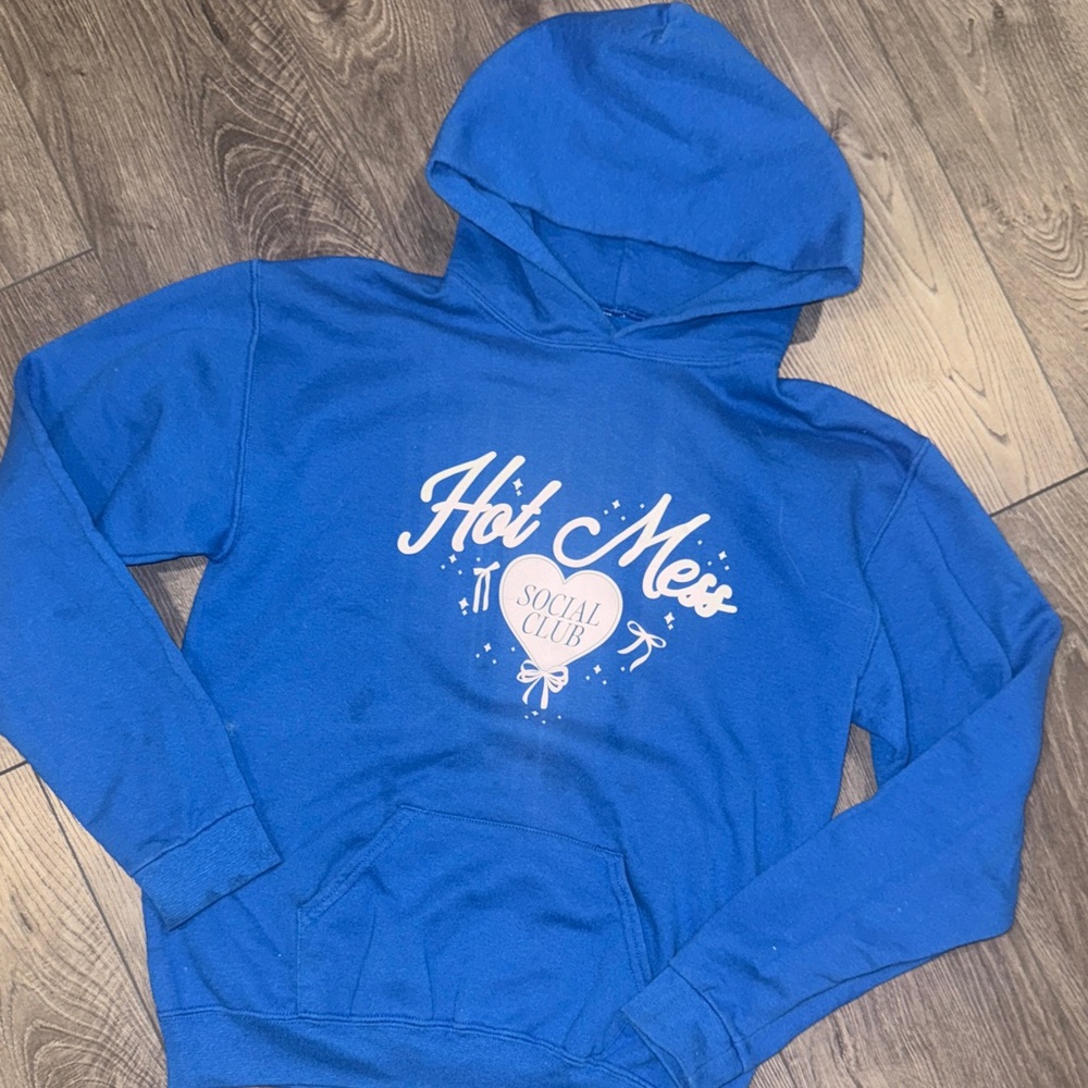 Blue 'Hot Mess Social Club' Kids Hoodie